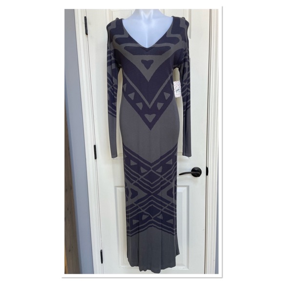 FREE PEOPLE BAUHAUS SWIT MAXI SWEATER DRESS Western Tribal Aztec NWT $168 Sz L - Picture 2 of 8